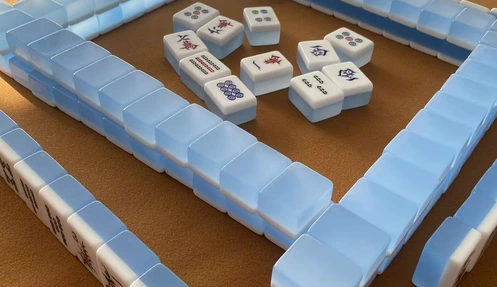 Acrylic mahjong tiles in different colors showing material and finish options