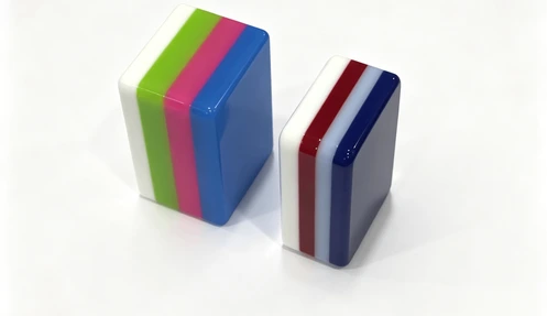 Custom American mahjong tiles with joker, letter N and layered acrylic design