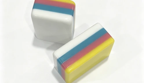 Modern layered acrylic mahjong tiles with custom color construction