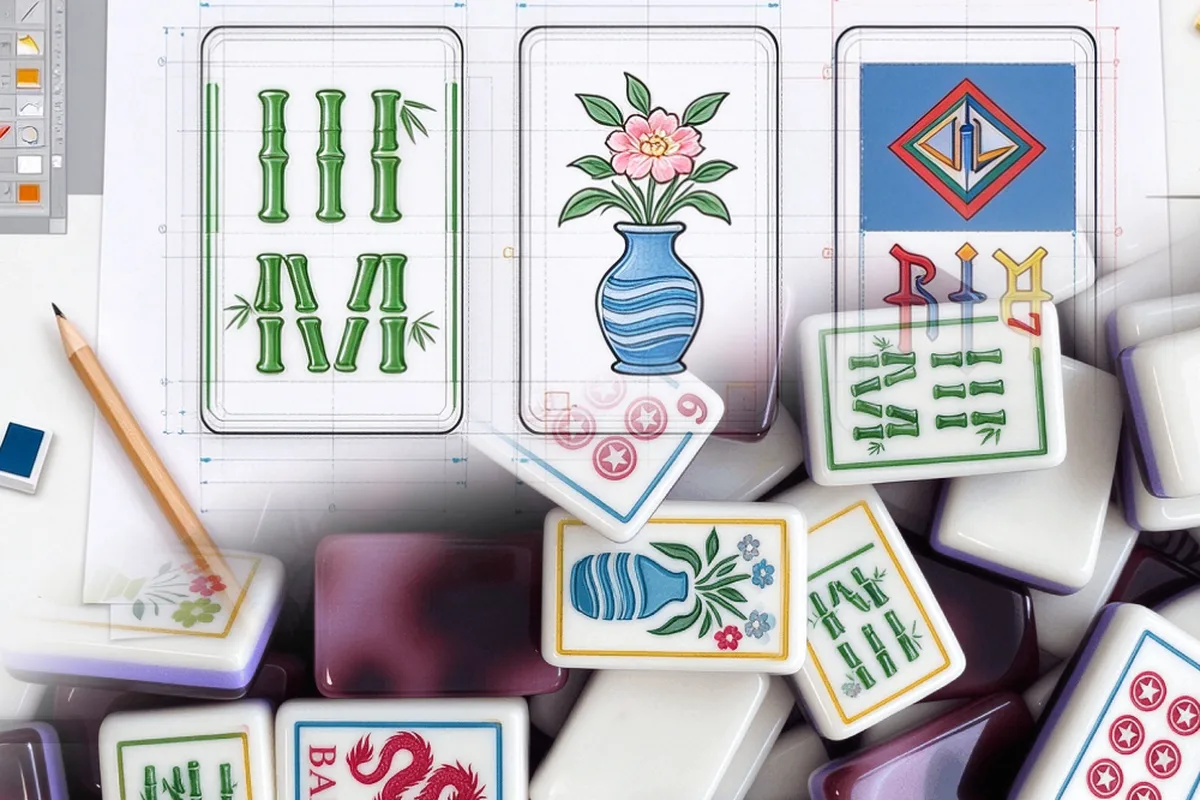 Custom engraved patterns on acrylic mahjong tiles