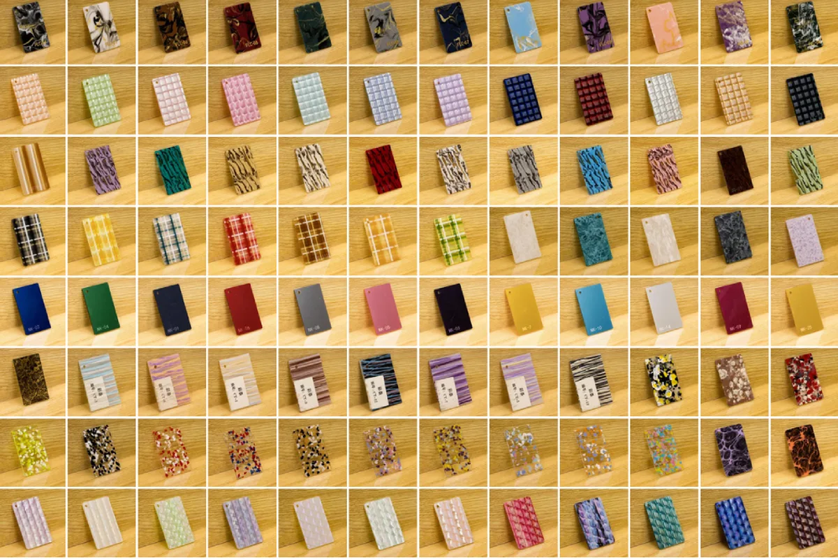 Acrylic mahjong tiles in different custom colors