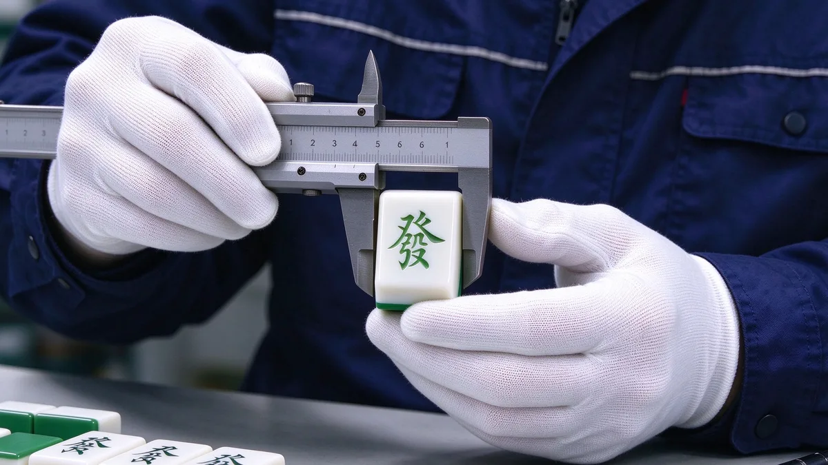 Dimensional accuracy inspection of acrylic mahjong tiles
