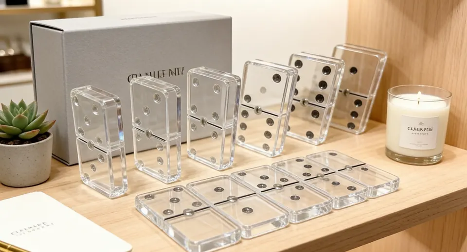 Branded retail and private label acrylic domino set collection