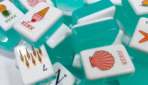 Acrylic Mahjong tiles showing clear symbols, numbers and English indices
