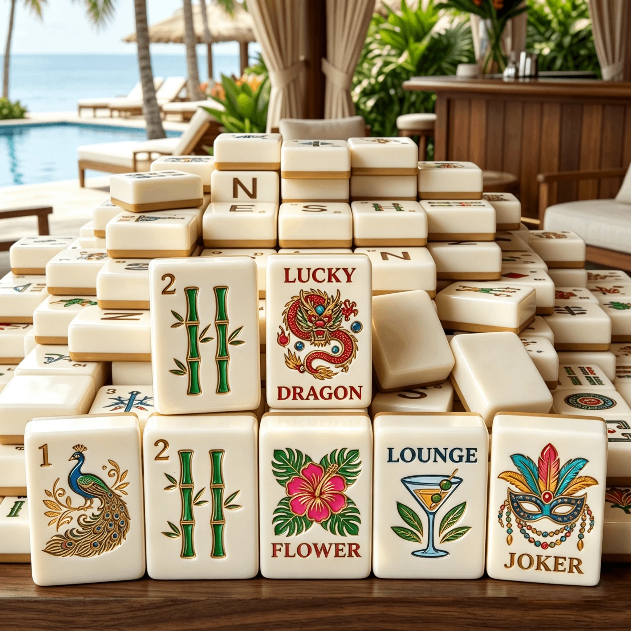 Engraved Mahjong Set