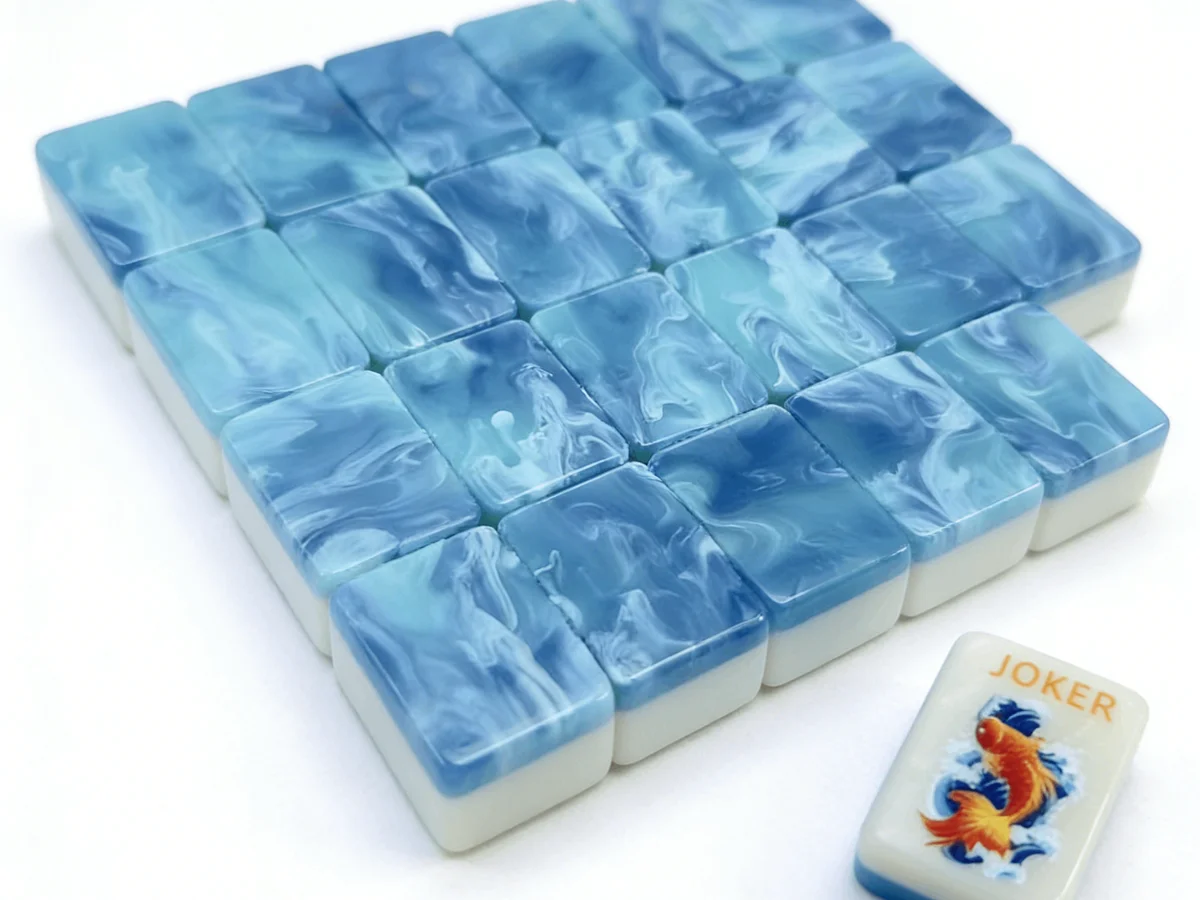 Custom pearl acrylic mahjong tiles with luminous finish