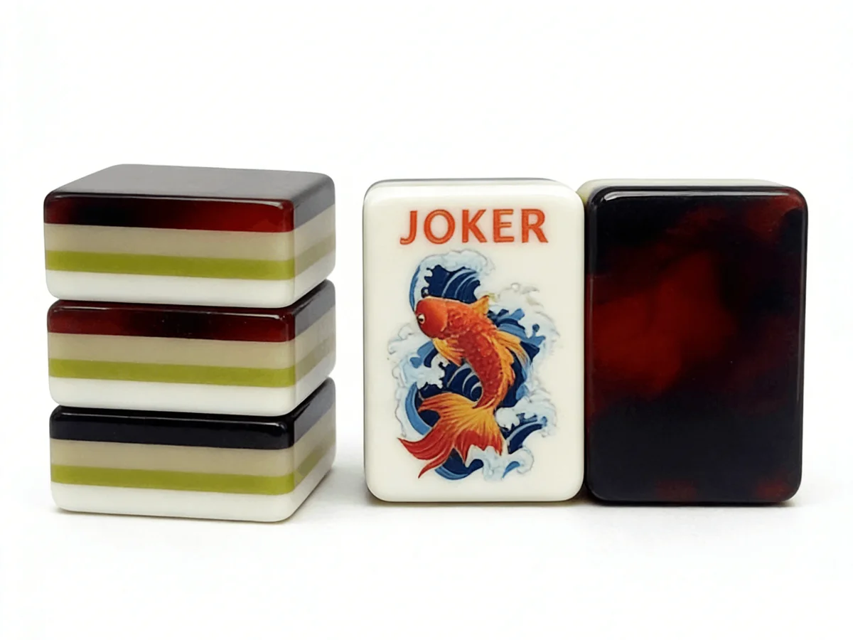 Custom tortoise shell acrylic mahjong tiles set