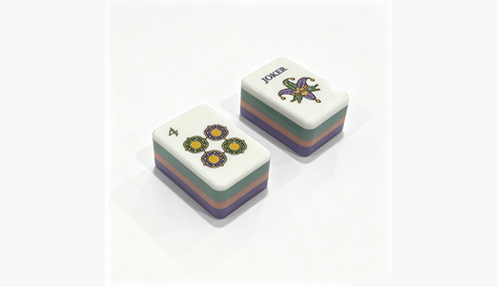 Cohesive branded acrylic mahjong set with matching tiles, racks and case Cohesive branded acrylic mahjong set with matching tiles, racks and case